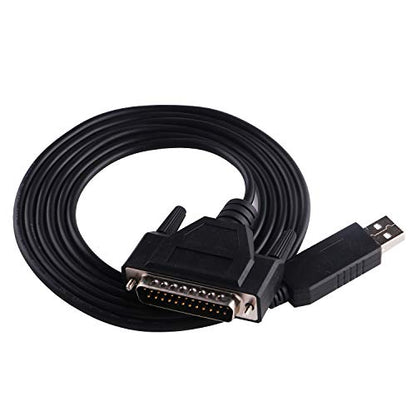 Green Utech USB RS232 to DB25 Serial Adapter Cable – Side View