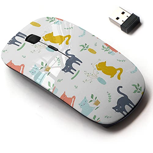 Cute Mouse: 2.4G Wireless Mouse with Cute Pattern Design – Front View