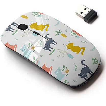Cute Mouse: 2.4G Wireless Mouse with Cute Pattern Design – Front View