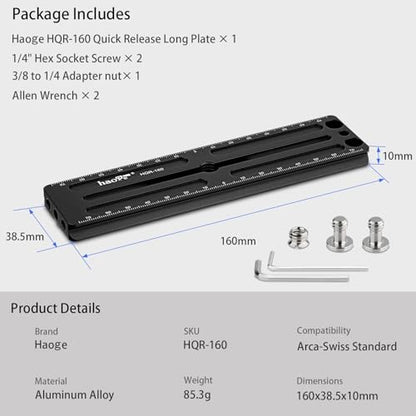 Haoge HQR-160 160mm Multi-Purpose Long Quick Release – Back View