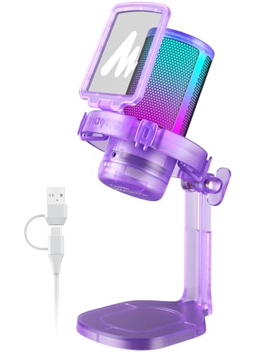 MAONO Gaming Microphone: MAONO DGM20 Purple USB Condenser – Front View