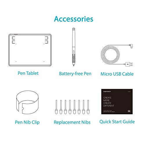 Tablet Drawing: HUION Inspiroy H430P Graphic Tablet with – Additional Angle