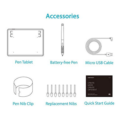 Tablet Drawing: HUION Inspiroy H430P Graphic Tablet with – Additional Angle