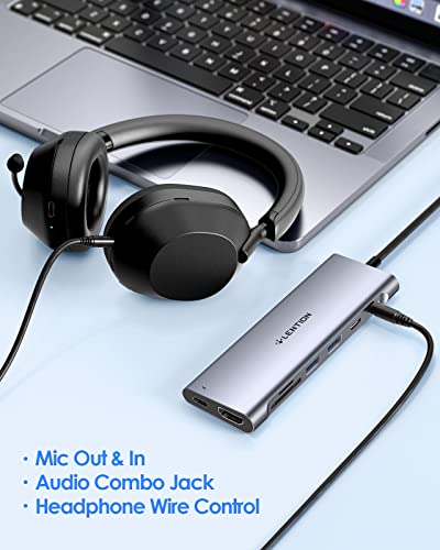 LENTION 3.3FT Long Cable USB C Hub with 4K HDMI – In Use