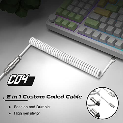 Cable Ziyou: ZIYOU LANG 2 in 1 Custom Coiled USB C to A and – Side View