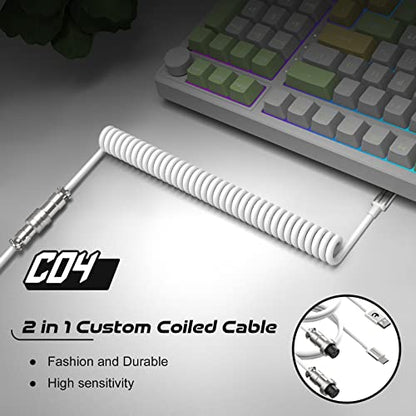 Cable Ziyou: ZIYOU LANG 2 in 1 Custom Coiled USB C to A and – Side View