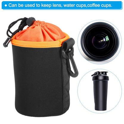 PATIKIL Camera Lens Bag: 1 Pcs 3.3" ID x 5.5" H Cylindrical – Back View