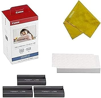 Canon KP108IN 3 Color Ink Cassette and 108 Sheets 4 x 6 Paper Glossy for SELPHY CP1300, CP1200, CP910, CP900, CP760, CP770, CP780 CP800 Wireless Compact Photo Printer