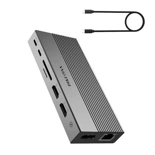 DIKEQINN Docking: 13-in-1 USB C Docking Station Triple 4K – Front View