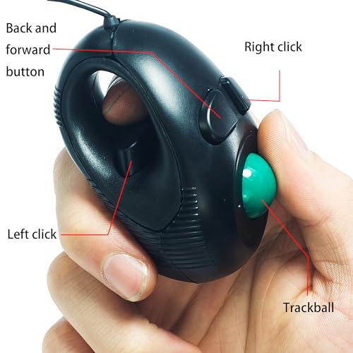 Mouse Yumqua: YUMQUA Finger Mouse Handheld Trackball Mini – Side View