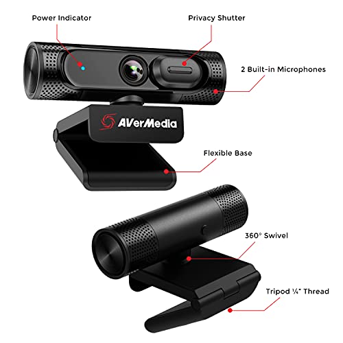 AVerMedia PW315: Full HD 1080p 60fps Webcam for Game – Side View