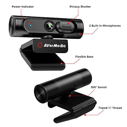 AVerMedia PW315: Full HD 1080p 60fps Webcam for Game – Side View