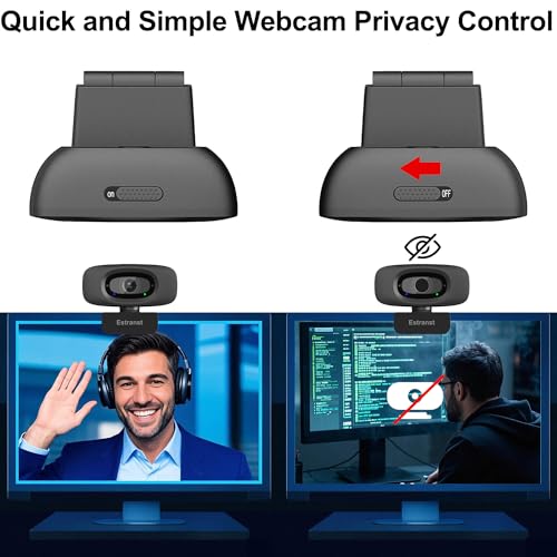 Estranst Autofocus 2K Webcam: External Computer Camera with – Packaging