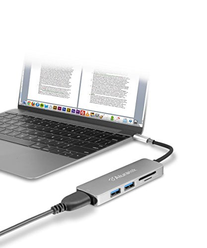 Aluratek Hub: Aluratek AUMC0302F 4-in-1 Multiport Adapter – Front View