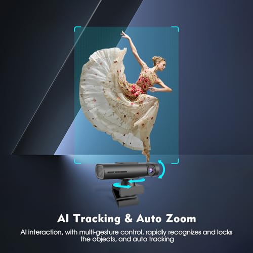 Webcam TOALLIN: TOALLIN 2K Streaming Webcam with AI – Side View