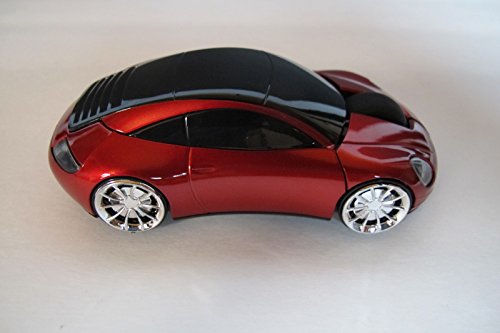 MOJO Porsche Car Optical Wireless Silent Mouse Red – Side View