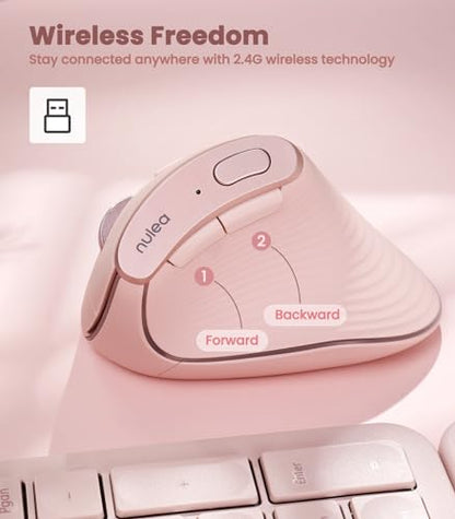 Mouse Vertical: Nulea M510 Wireless Ergonomic Mouse – Back View