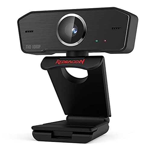 Redragon GW800: 1080p PC Webcam with Dual Microphone – Front View