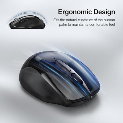 Wireless Mouse: TECKNET BT5.0/3.0 2.4G Rechargeable 4800 – Size Reference