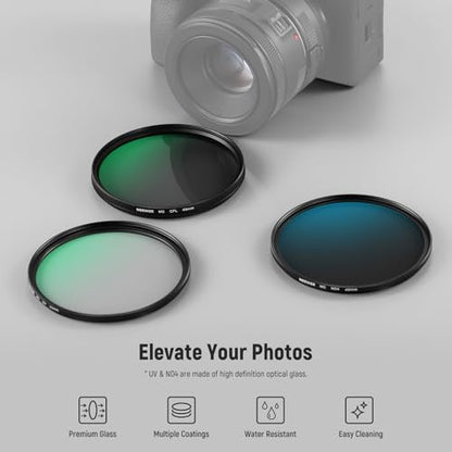 NEEWER 49mm UV/CPL/ND Lens Filter Kit with Hard Shell – Side View