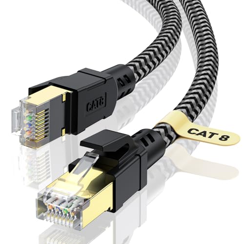 Cable Cabneer: CABNEER Cat 8 Ethernet Cable 30ft High Speed – Front View