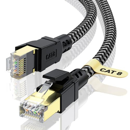 Cable Cabneer: CABNEER Cat 8 Ethernet Cable 30ft High Speed – Front View
