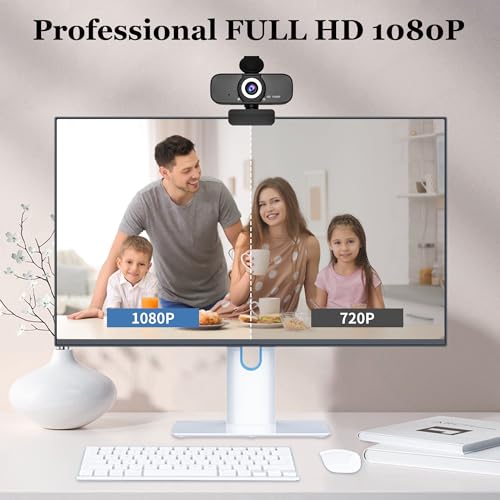 SZGIARUY 1080p: Full HD Webcam with Built-in Microphone and – Side View