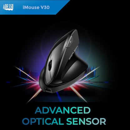 Adesso iMouse V30: Wireless Adjustable Vertical Ergonomic – In Use