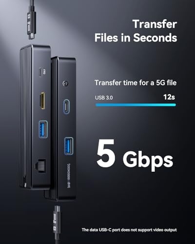 Dockcase Explorer Edition: 6-in-1 Visual Smart USB C Hub – Back View