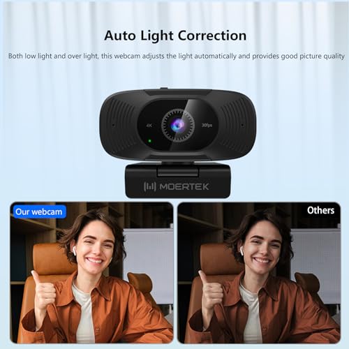 Webcam Camera: 4K UHD External Computer Camera with – Close-up Detail