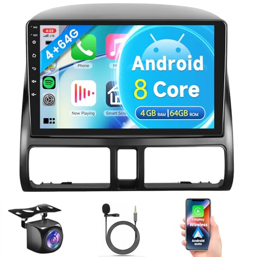 8 Core 4G+64G Android 13 Car Radio for Honda CRV 2002-2006 – Front View
