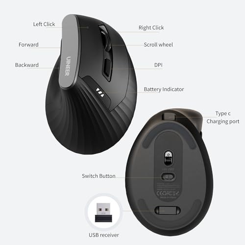Mouse Uineer: Uineer Vertical Mouse Wireless 2.4G – Feature Highlight