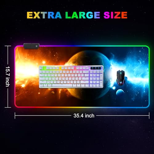 Mouse Mat: ARTSO RGB Gaming Mouse Pad Large Extended LED – Size Reference