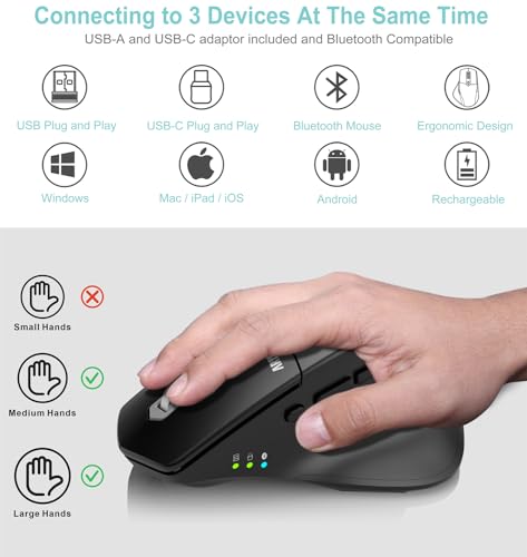 Mouse iPad: Arteck Multi-Device Wireless Bluetooth – Front View