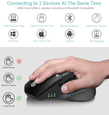 Mouse iPad: Arteck Multi-Device Wireless Bluetooth – Front View