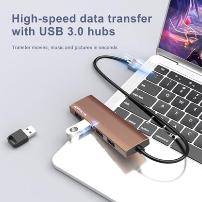 USB Hub: ANYPLUS Ultra-Slim 4-Port USB 3.0 Hub Aluminum – In Use