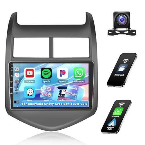 Roinvou 2+64G Car Radio for Chevrolet Chevy Aveo Sonic 2011 – Front View