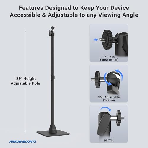 Camera Desk Mount: ARKON Mounts Adjustable Pole 29 inches – Close-up Detail