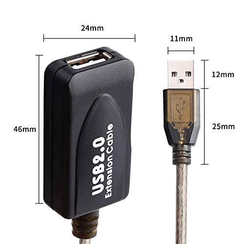 Extension Cable: GGMTY 100 FT USB 2.0 Type A Male to A – Side View