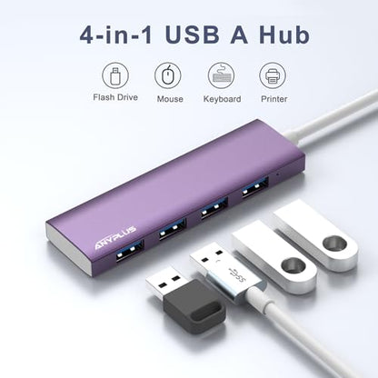 USB Hub: ANYPLUS Aluminum Alloy Ultra-Slim USB 3.0 Hub – Close-up Detail