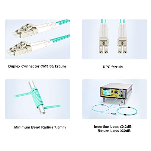 Fiber Cable: FLYPROFiber OM3 30Meter LC to LC Fiber Optic – Side View