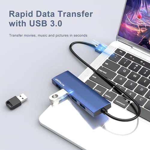 USB Hub: ANYPLUS USB 3.0 Hub Aluminum Alloy Ultra-Slim – In Use