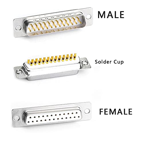 JUXINICE 2Pack DB25 Male Adapter Metal Shell – Close-up Detail