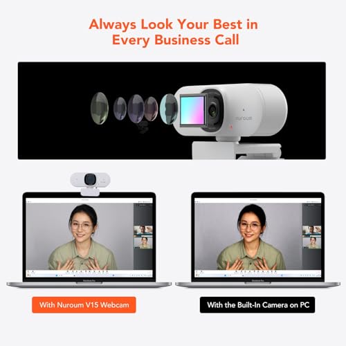 Camera Microphone: NUROUM V15AF 2K Webcam 1080p 60FPS – Close-up Detail