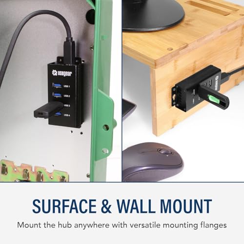 Port Charging: 4-Port USB 3.2 Gen 1 Mountable Charging Hub – Close-up Detail