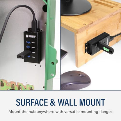 Port Charging: 4-Port USB 3.2 Gen 1 Mountable Charging Hub – Close-up Detail