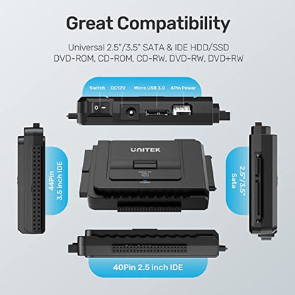 External Hard Drive Adapter: Unitek USB C to IDE and SATA – Packaging