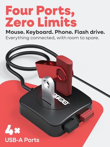 Ready Gearmo: Gearmo Compact 4 Port USB-A Hub Travel Ready – Side View