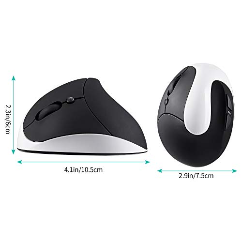 Left Handed Mouse: AURTEC Rechargeable 2.4G Wireless – Back View