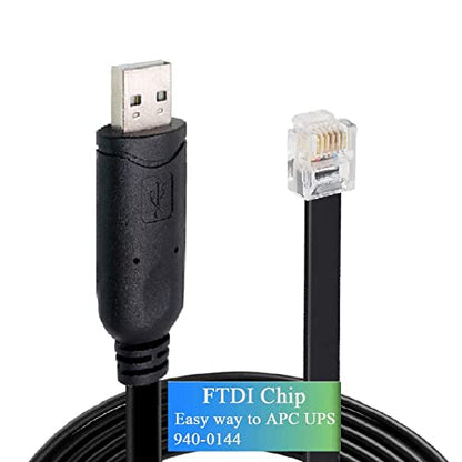 APC Cable: Feanteek APC Serial Cable 940-0144b USB to RJ12 – Front View